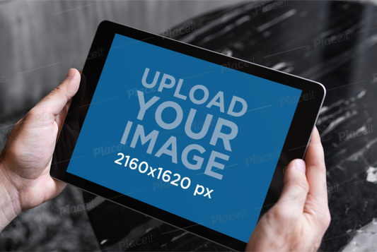 [Free to Preview] iPad Mockup Featuring a Monochromatic Background