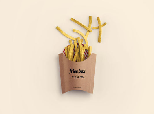 Free French Fries Box PSD Mockup