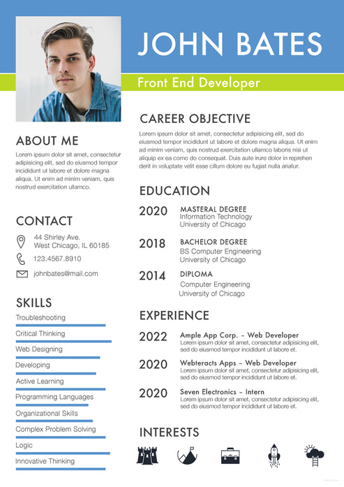 Free Front End Developer Resume CV Template in Photoshop (PSD), and Mi ...