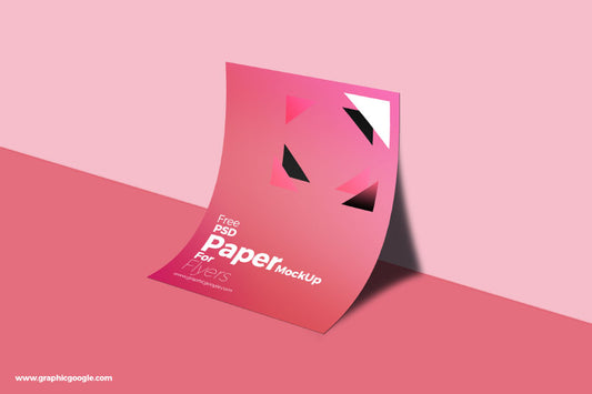 Free Curved A4 Paper PSD Mockup