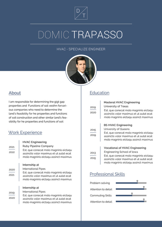 Free HVAC Engineer Resume CV Template in Photoshop (PSD) Format