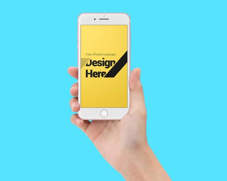 Free Hand Held IPhone Mockup – CreativeBooster