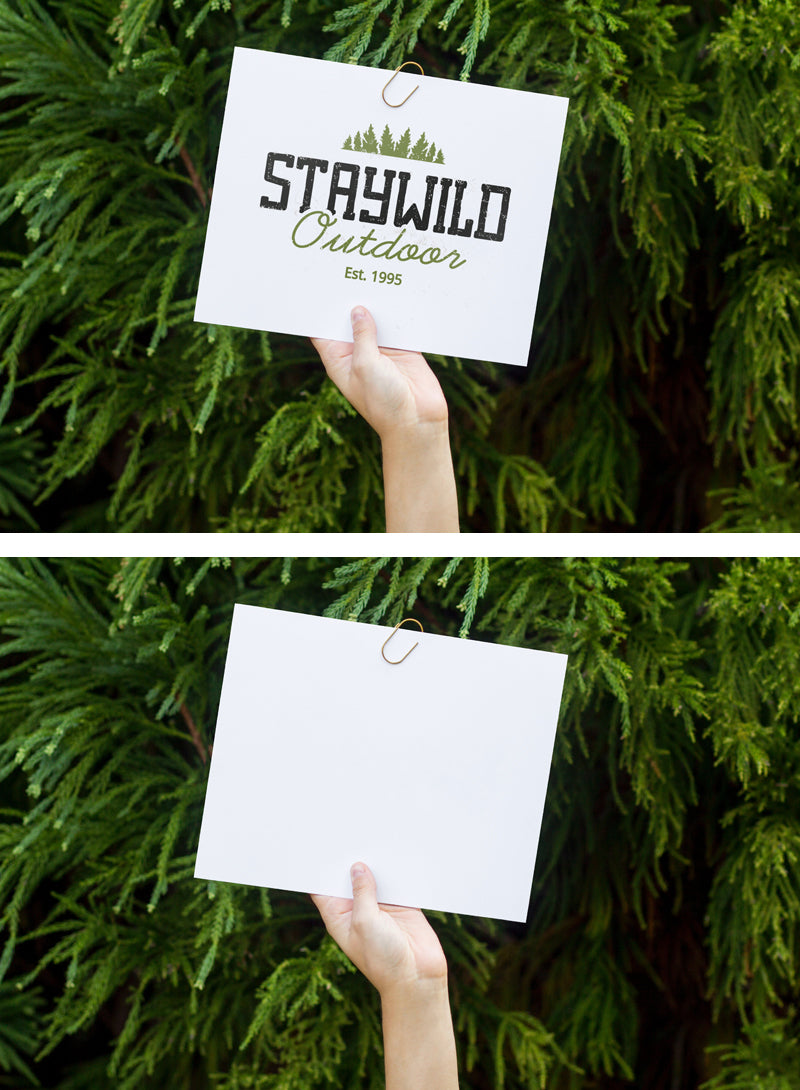 Free Photo of a Hand Holding Greetings Card (Mockup)
