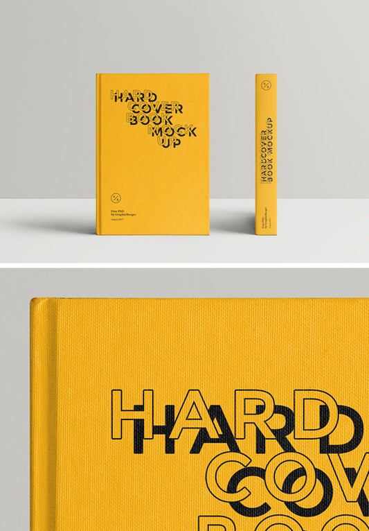 Free Book Mockup with a Haardcover