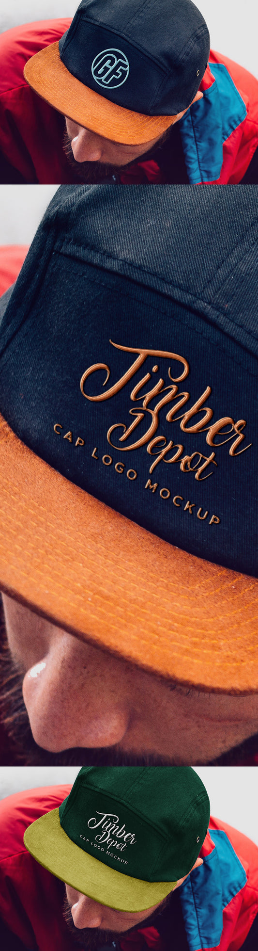 Free Cap With Realistic Embroidered Logo Mockup