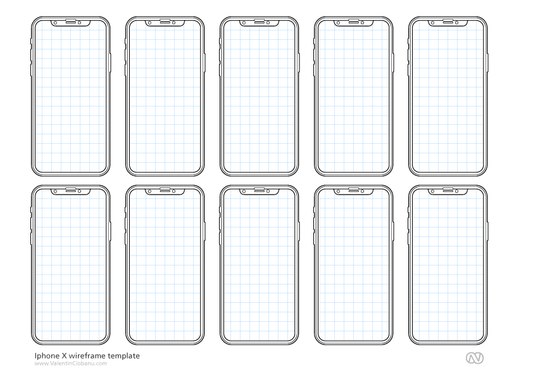 Free iPhone X Wireframe Mockup Template