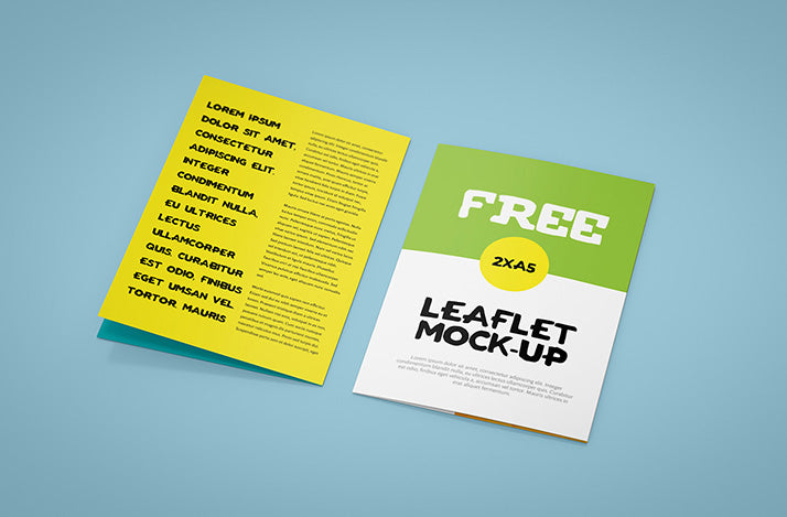 Free Leaflet Mockup A5 Bi-Fold Mockup Set 6 Views