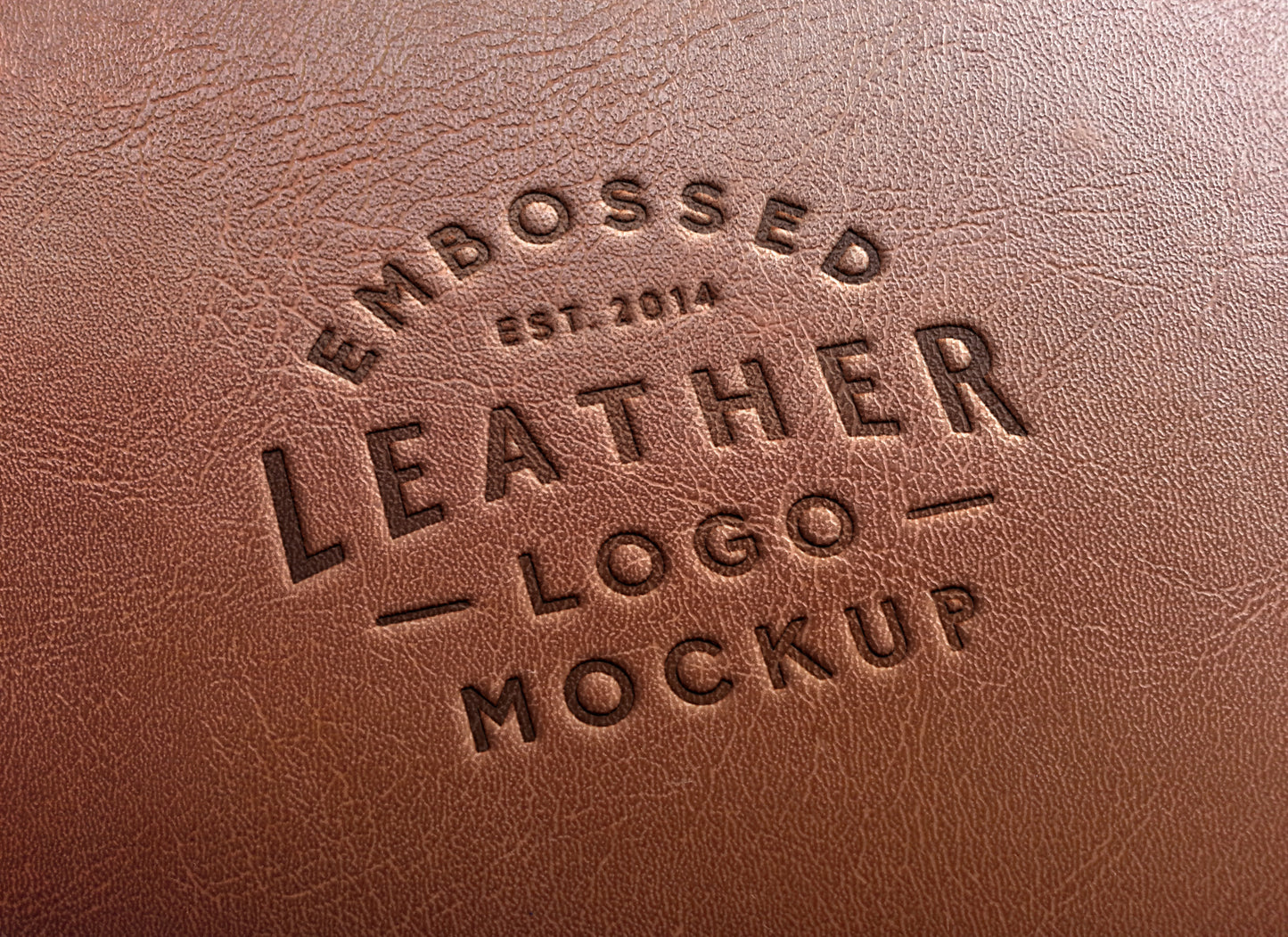 Free Close-Up Leather Stamping Logo PSD MockUp