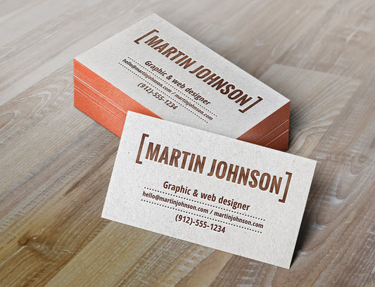 Free Authentic Letterpress Business Cards MockUp