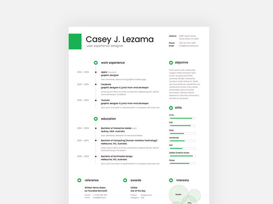 Free Clean Resume CV Template with Cover Letter in Photoshop (PSD) and Sketch Formats