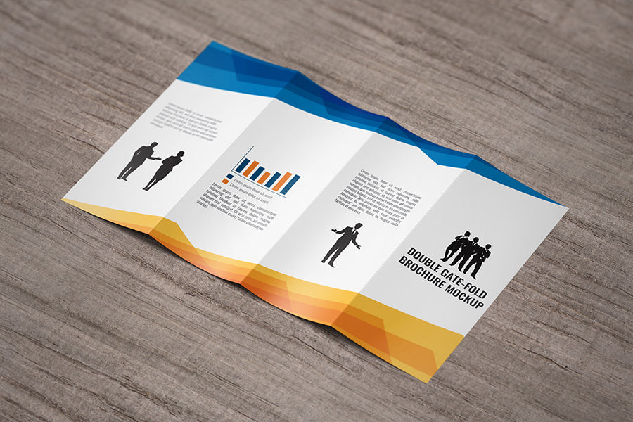Free Double GateFold Brochure Mockup – CreativeBooster