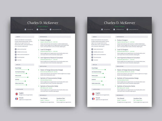 Free One Page Resume CV Template for Job Seeker in Photoshop (PSD) Format