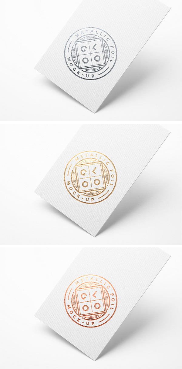 Free Metallic Foil Logo Business Card MockUp