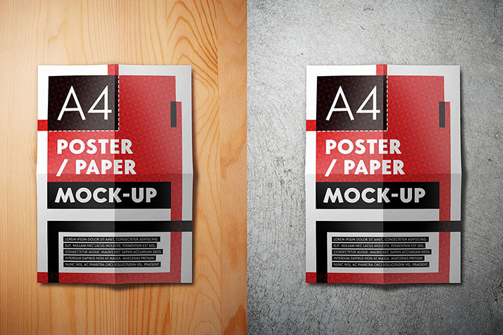 Free A4 Poster or Page Mockup Set