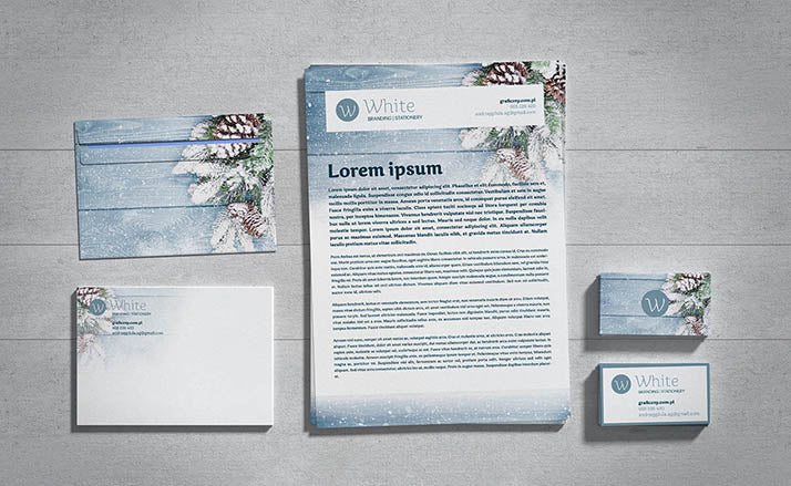 Free Winter Stationery Set with Paper Letter and Envelope 5 Views
