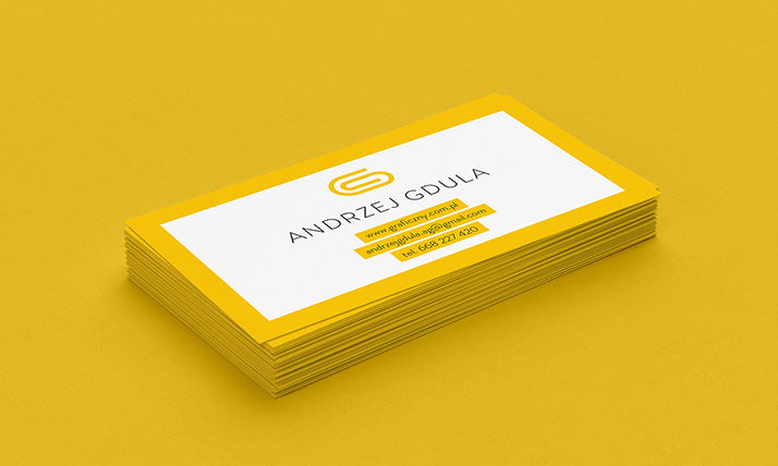 Free Business Card Mockups in a Yellow Background 4 Views