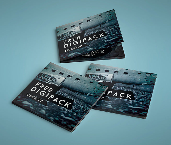 Free DVD or CD Paper Packaging Cover Mockup Set
