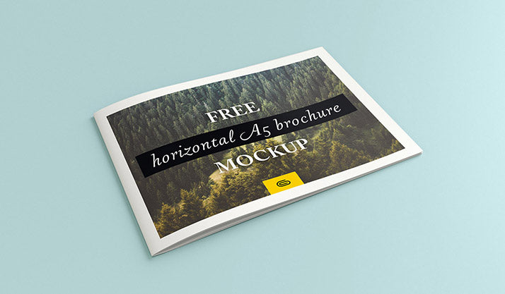 Free Clean Landscape Brochure Mockup Set of 4 Views