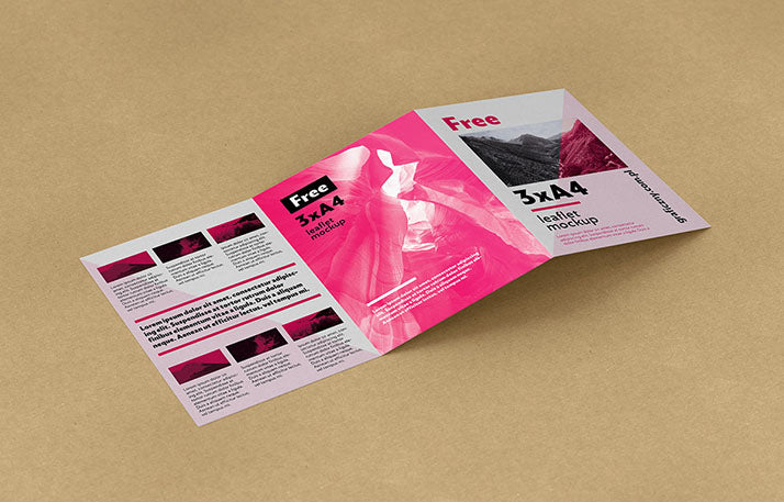 Free Collection of 5 Trifold Leaflet Mockups