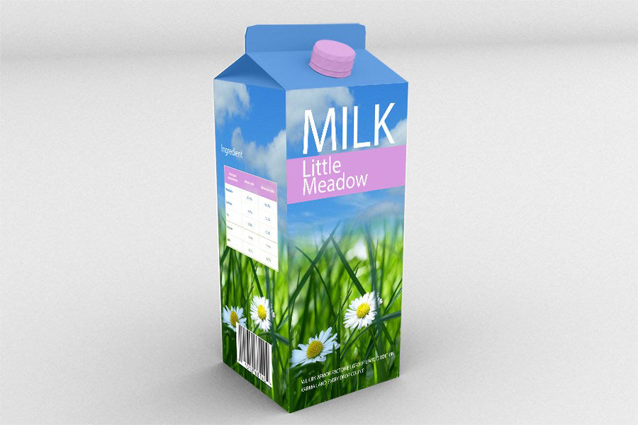 Free PSD Milk Box Mockup