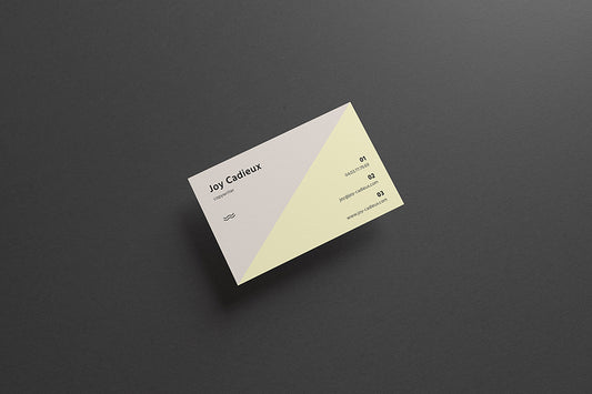 Free Modern Stylish Business Card Mockup on a Black Background