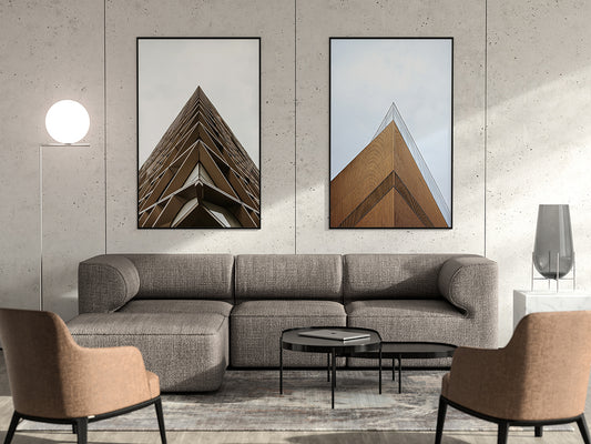 Living Room with a Free Modern Poster Mockup PSD