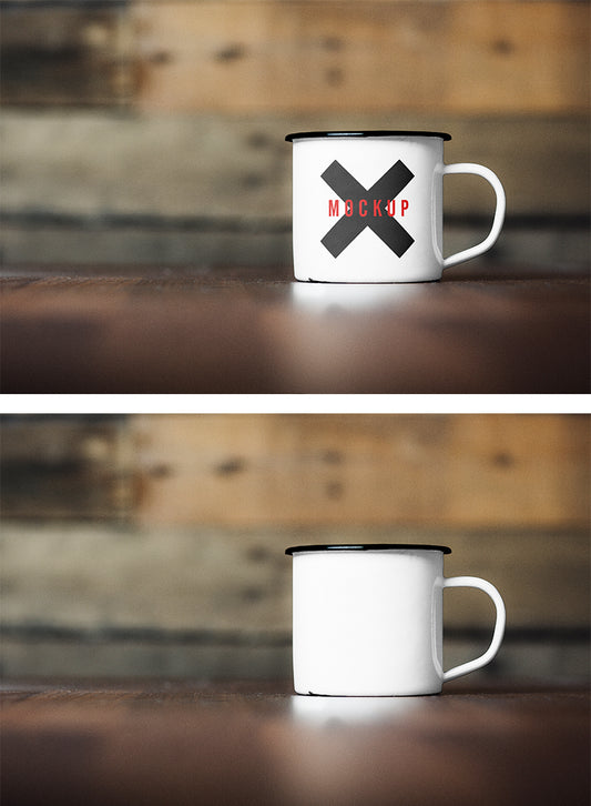 Free Metal Coffee or Tea Cup (Mockup)