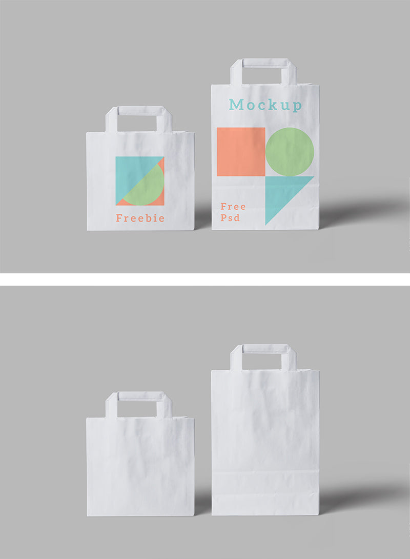Free Two Paper Bags (PSD Mockup)