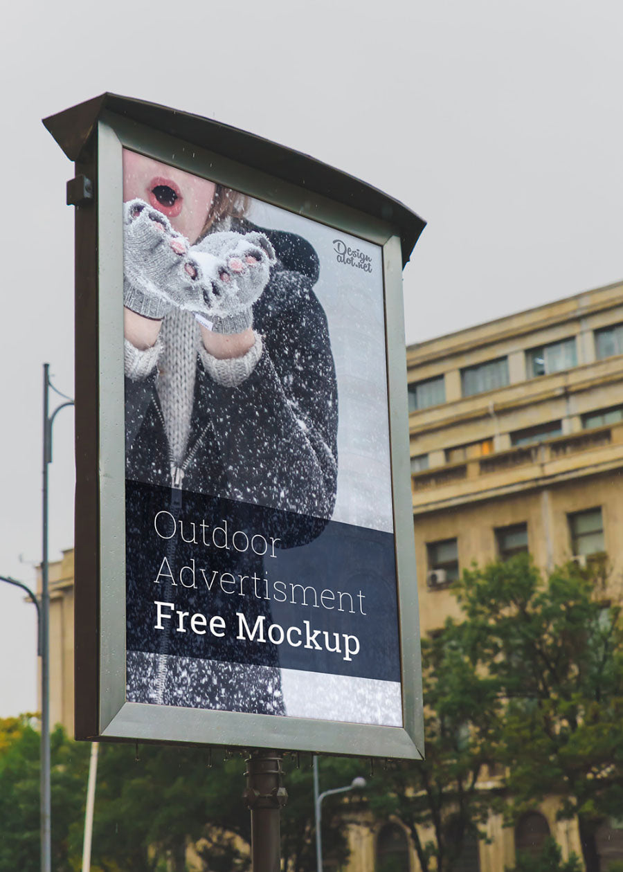 Free Winter Outdoor Advertising Mockup – CreativeBooster