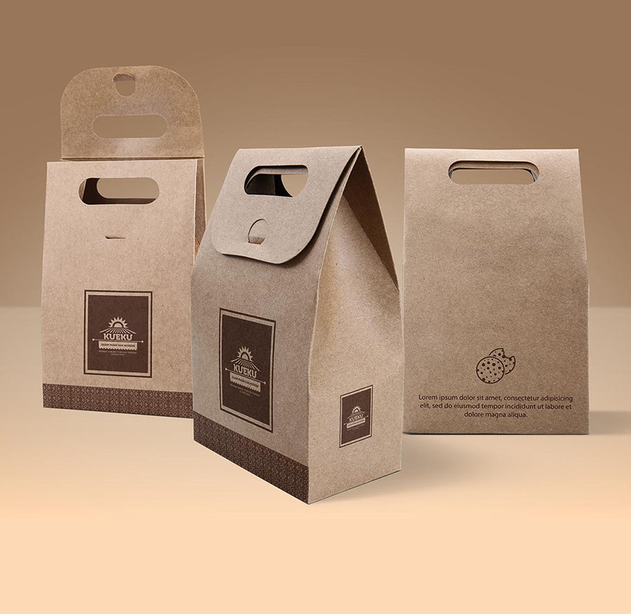 Free Kraft Cardboard Paper Bag Mockup