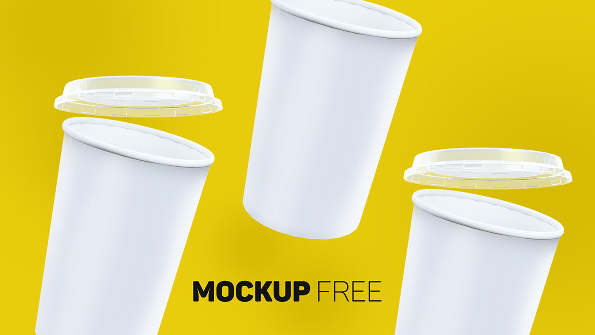 Free Empty Ice Cream or Coffee Paper Cup Mockup