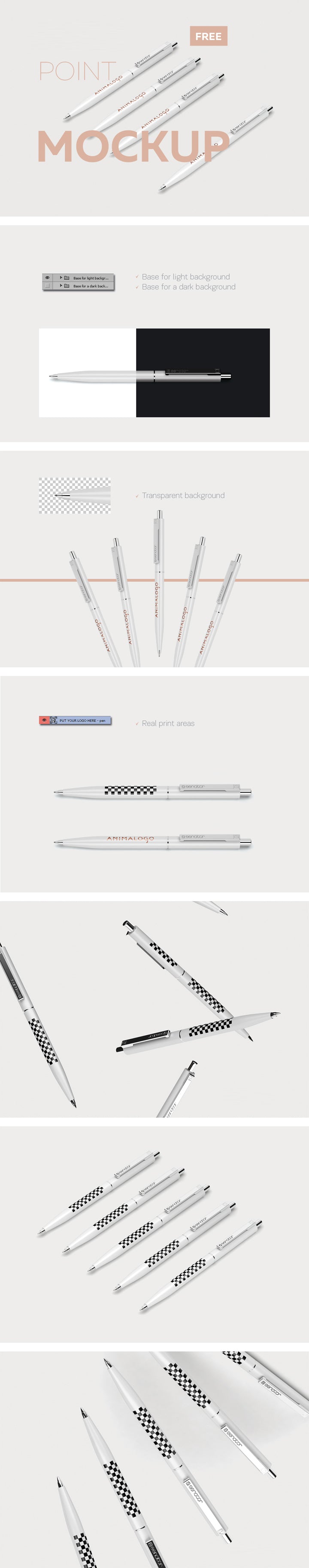 Free Clean and Professional Pen Mockup