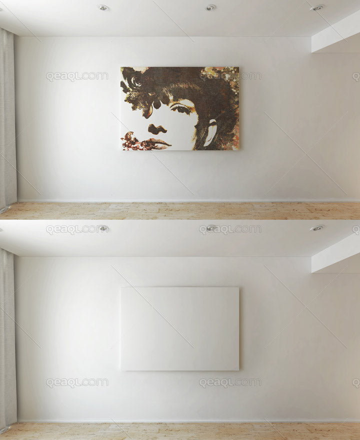 Free Canvas Frame Mockup in a House Decoration