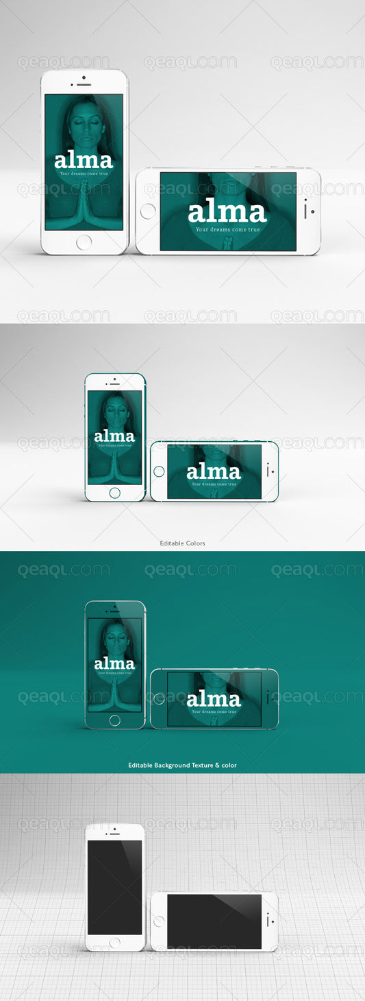 Free iPhone 5S Silver Mockup with Editable Color