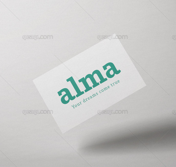 Free Floating Business Card Mockup with Editable Background Color