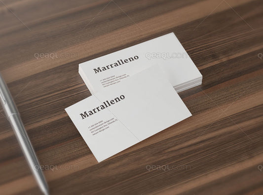 Free Photorealistic Double Business Card Mockup