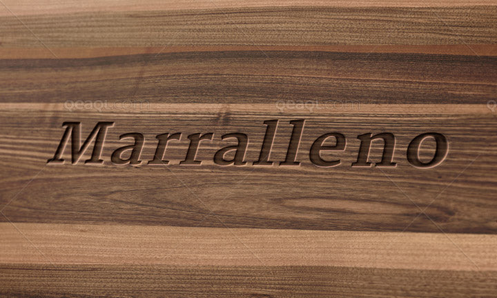 Free An Engraved Logo Mockup with Wood Background