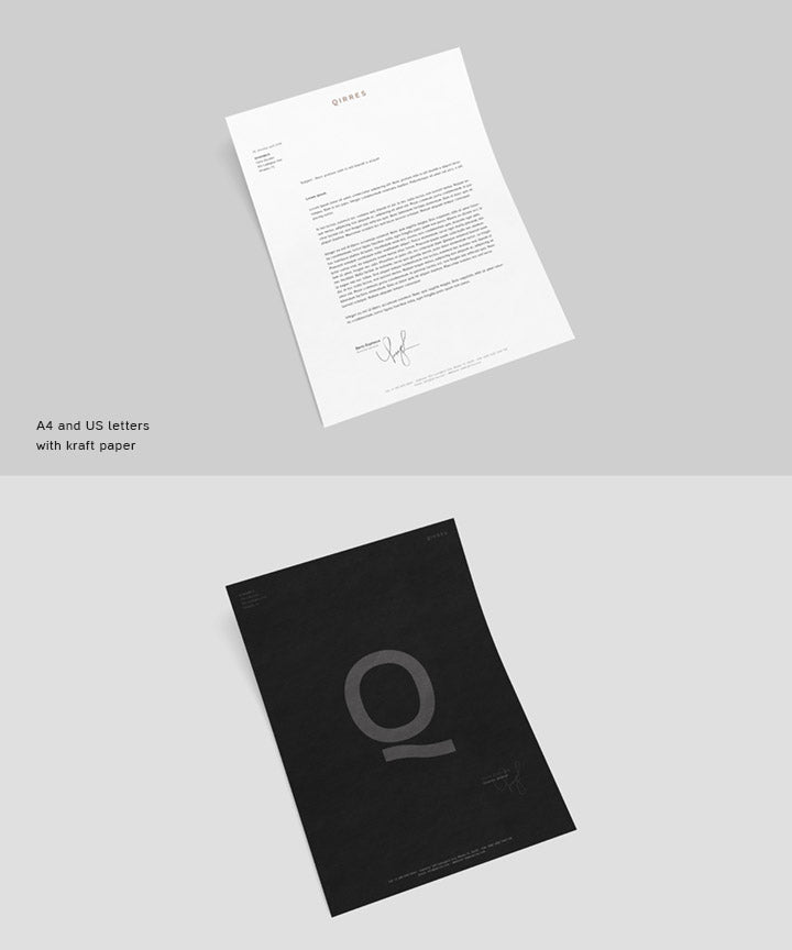 Free Kraft White Letterhead Poster in US and A4 Size (Mockup)