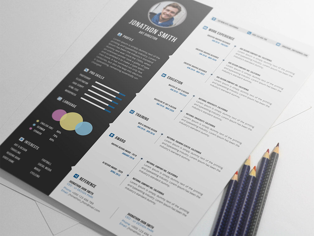Free Professional Photo Resume CV Template in Photoshop (PSD) Format