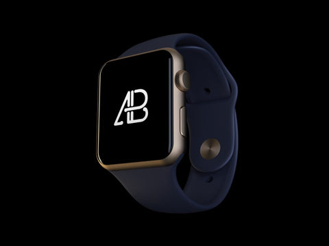 Free Realistic Black Apple Watch Series 2 Mockup