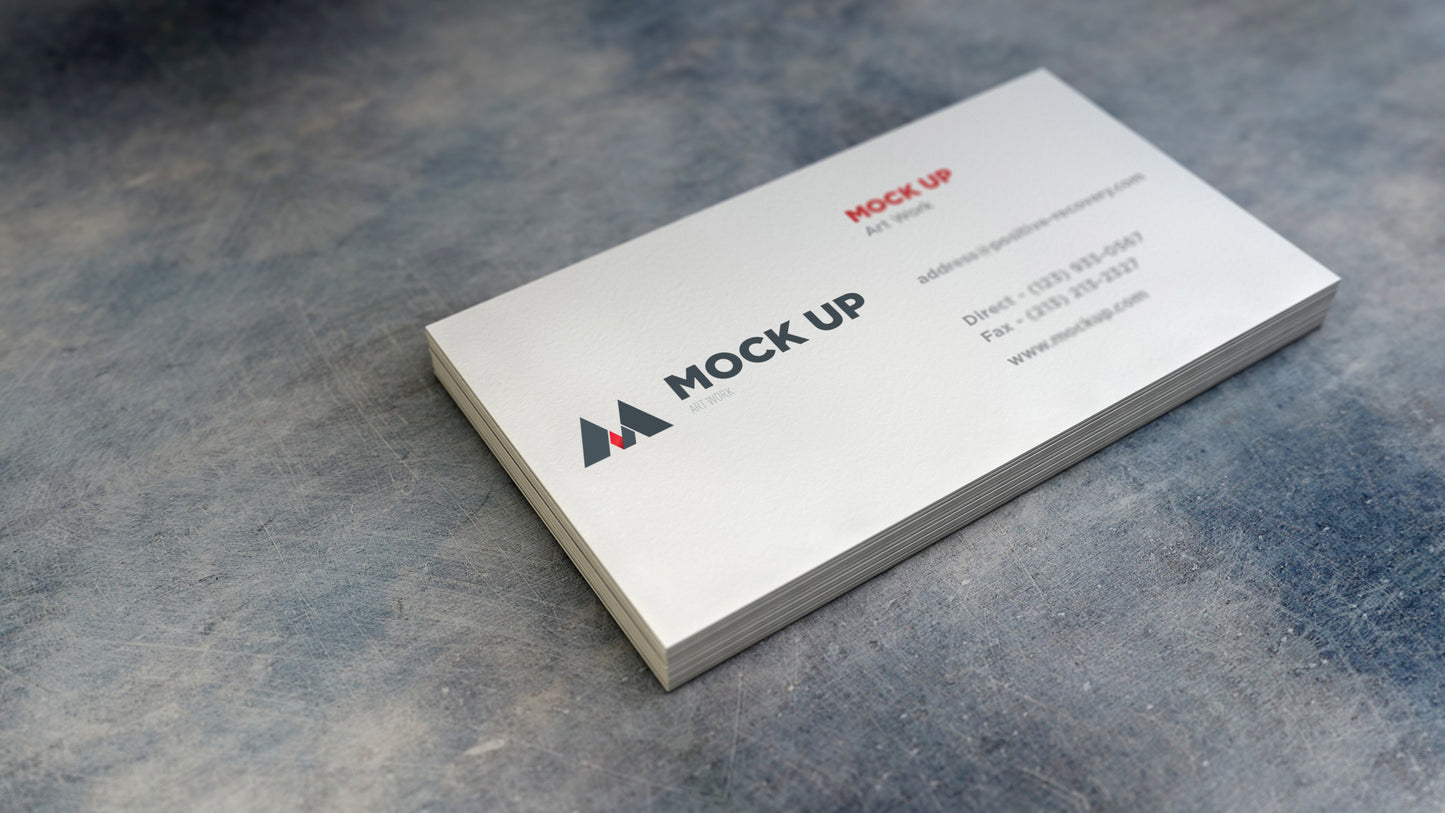 Free Realistic Empty White Business Card MockUp