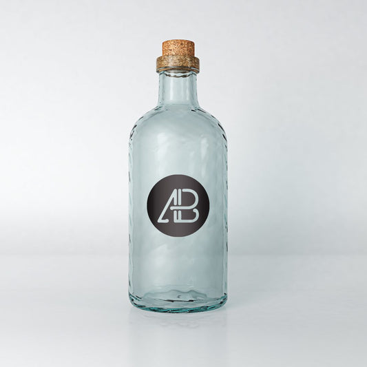 Free Realistic Glass Bottle Mockup
