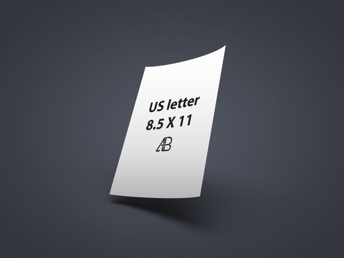 Free Realistic US Letter Paper Mockup