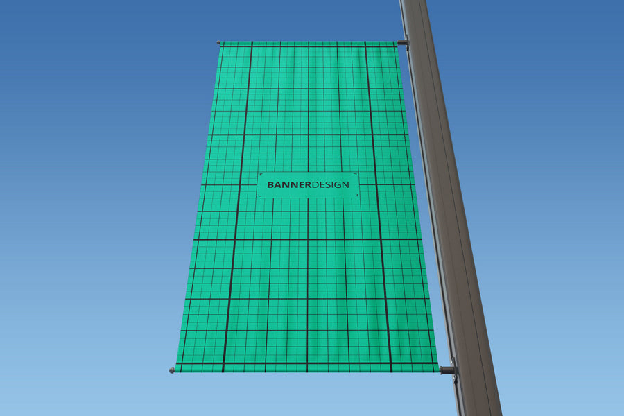 Free Rectangle Lamp Post PSD Mockup – CreativeBooster