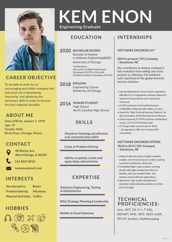 Free Engineering Freshers Resume CV Template in Photoshop (PSD) Format