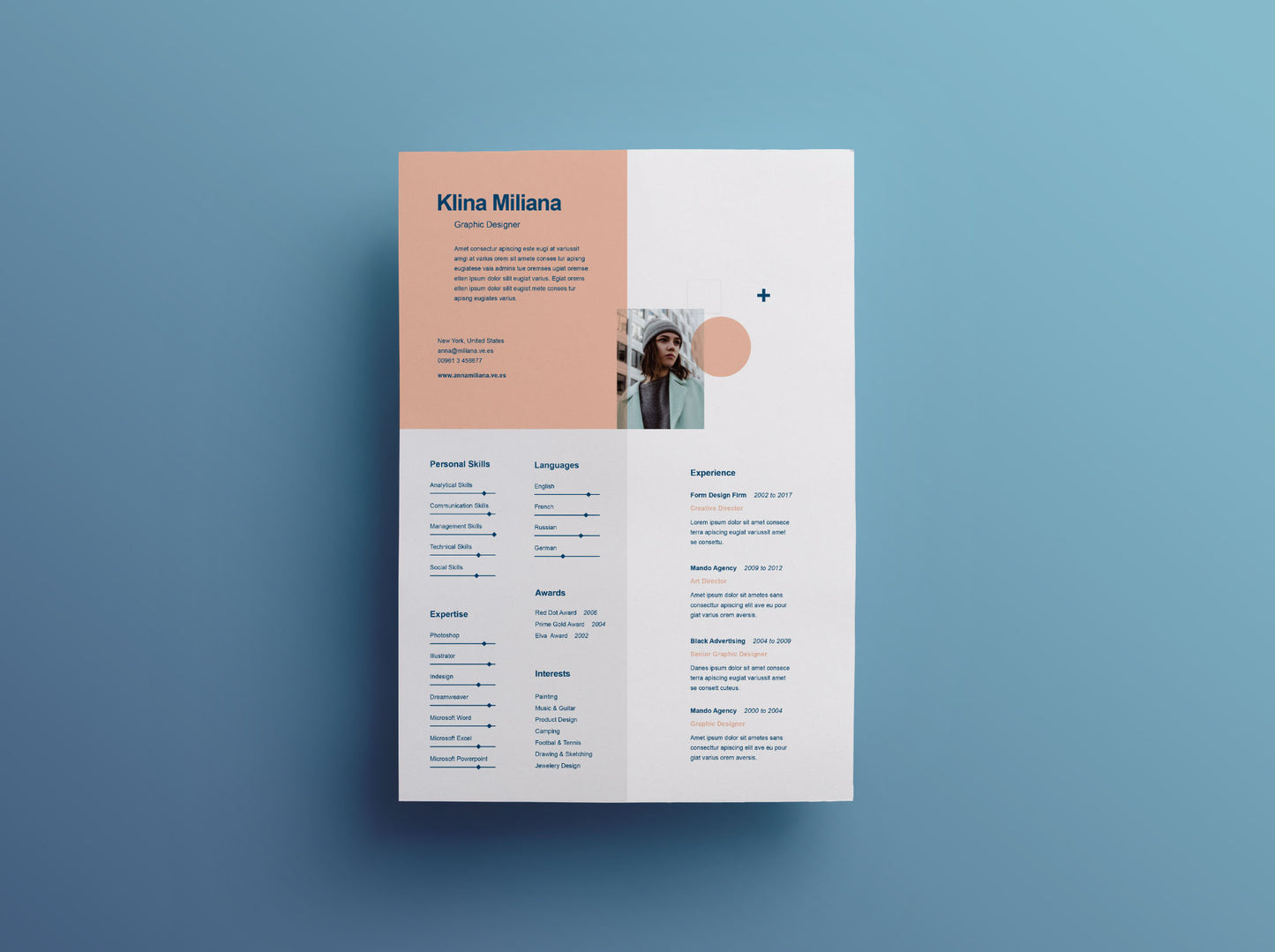 Free Split Style Resume and CV Template in Illustrator (AI) Format