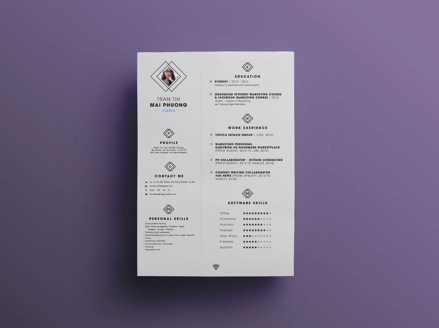 Free Neat Resume Template in Photoshop (PSD) Format
