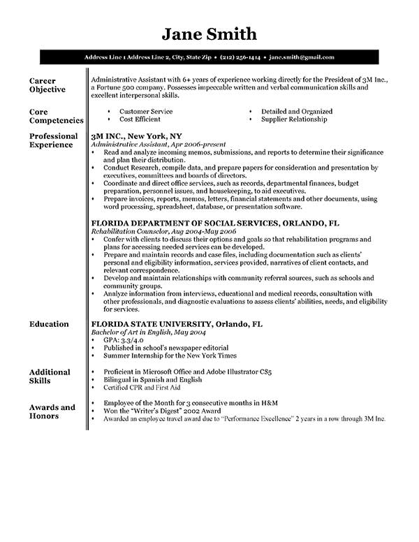 Free Executive Resume Templates in Microsoft Word Format CreativeBooster