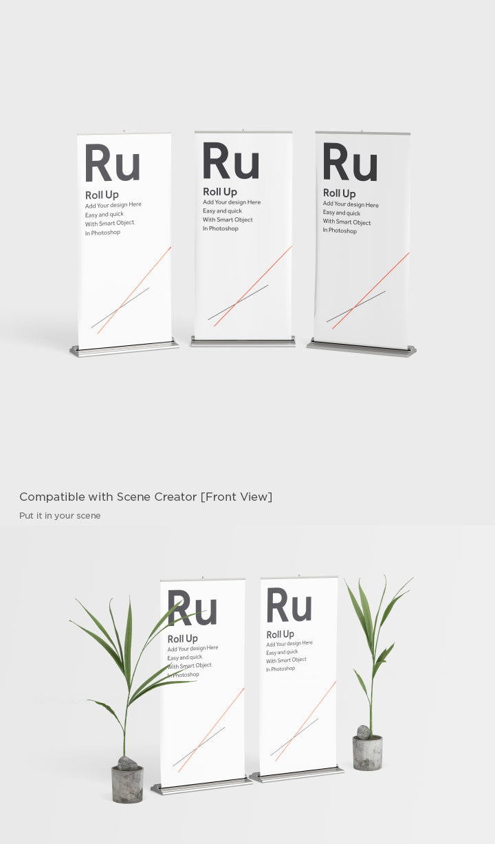 Free Roll Up Advertisement Mockup (Download)