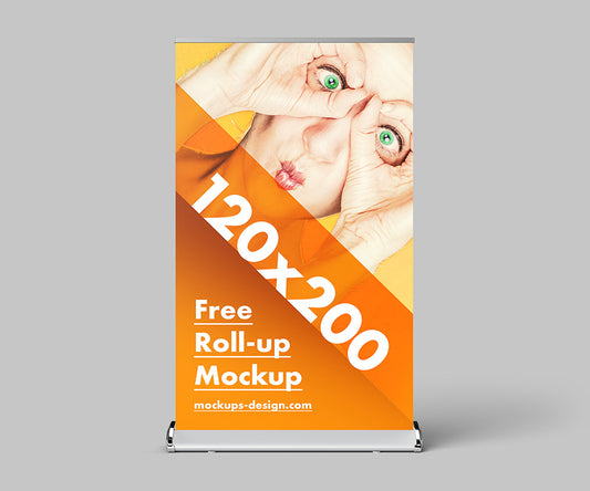 Free Business Advertisement Roll-Up Mockup or 120x200 cm